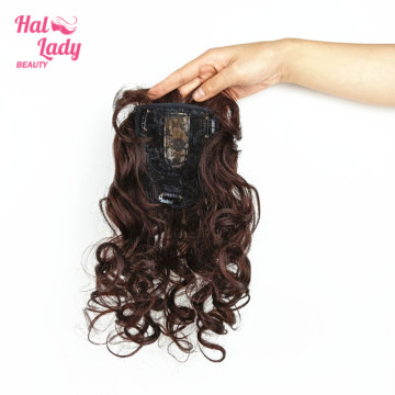 Halo Lady Beauty Air Bangs for Hair Toupees Clip Human Hair Volume Topper Body Wave Fringe Hair Brazilian Non-Remy Hairpieces