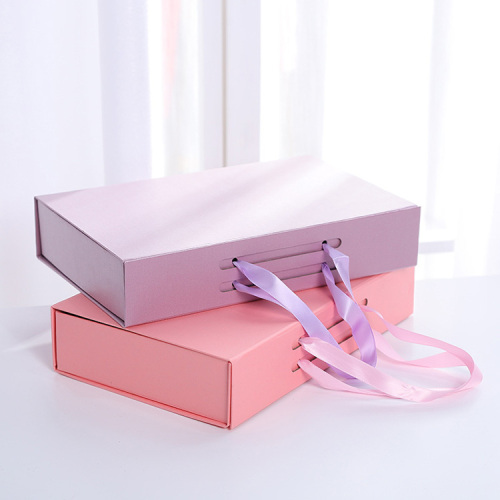 맞춤 접이식 핑크 자기 의류 상자