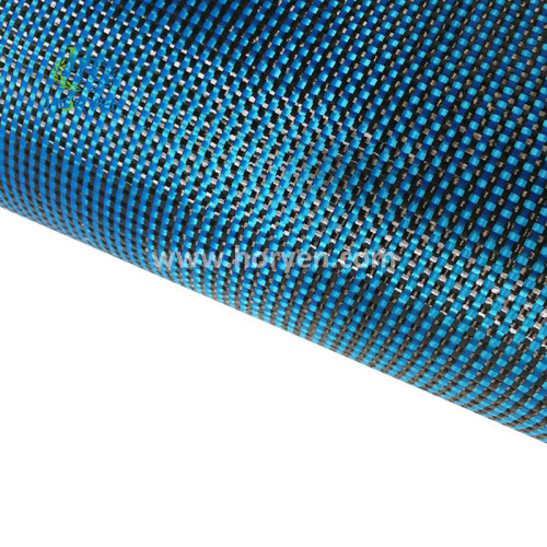 Carbon Hybrid Fiber Fabric Lake Blue colored hybrid carbon fiber fabric cloth Factory