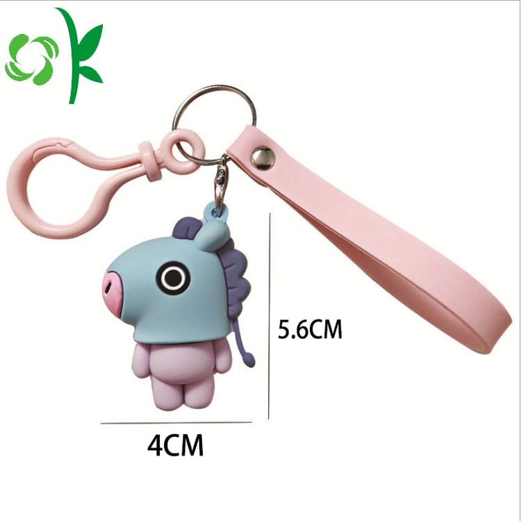 High Quality Cartoon Horse Keychain Silicone Keyring