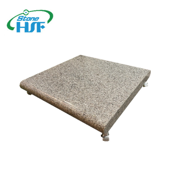 Heavy Duty Light Grey Granite Patio Base - 130kg with Brake Wheels