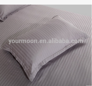 solid color 100% cotton stripe pillow case & sham for hotel home