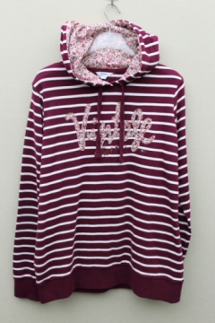 100% polyester knitted Color stripe ladies pullover