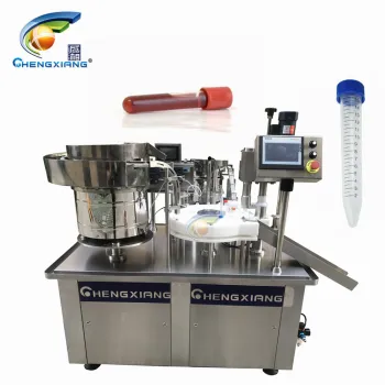 Automatic Reagent Filling, Capping, and Labeling Machine for Vials and Test Tubes