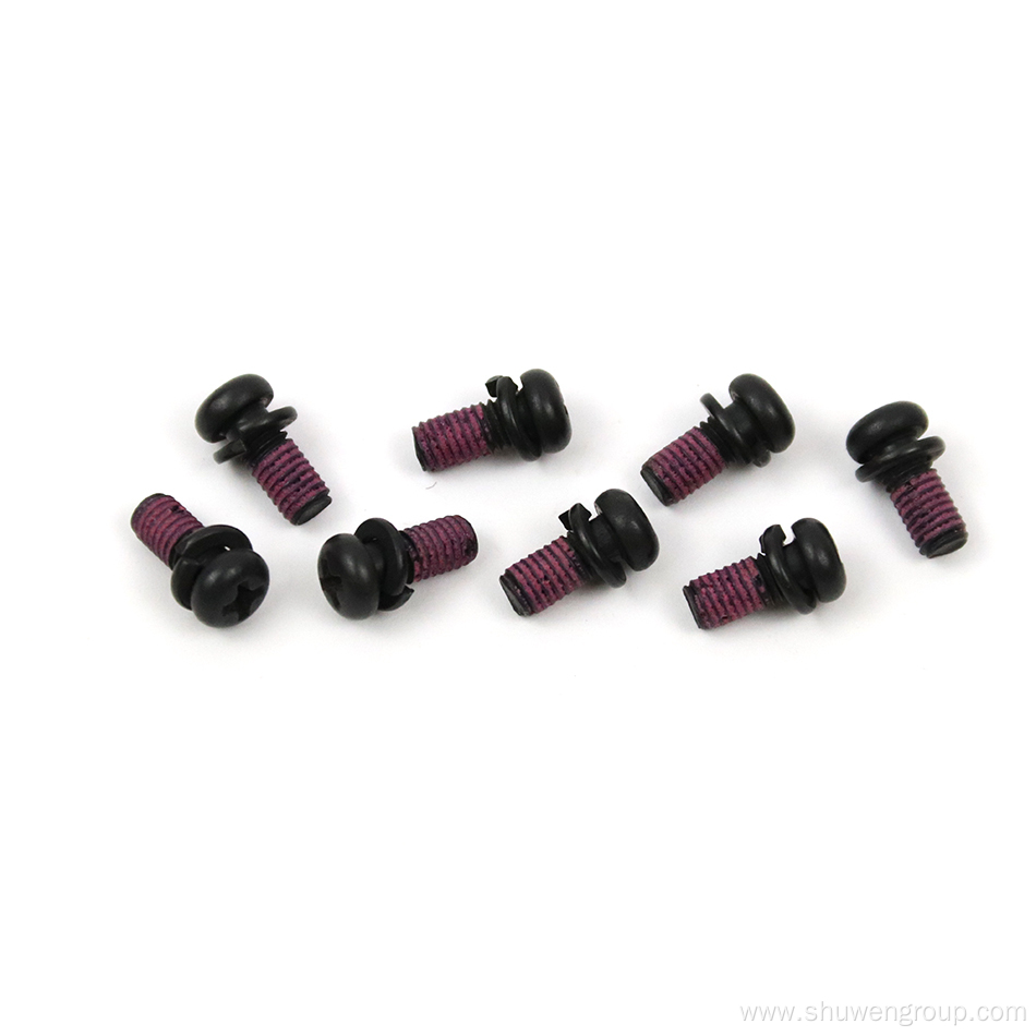 Black Oxide SEMS Screws With Spring Washers