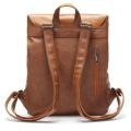 Veganer Leder -Rucksack Vintage Laptop Bookbag für Frauen Männer, Brown Faux Leder -Purse College School Weekend Travel Daypack