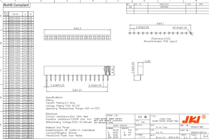 2.0mm Pitch Samtec MMS Female Header Connectors