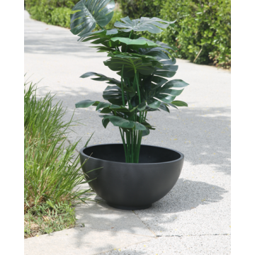 Contenedor de plantas redondo con cuenco curvo