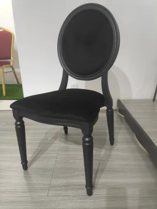 Good Quality Black Aluminum Alloy Louis Dining Chair For Hotel Wedding Event