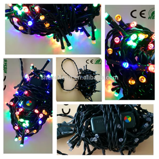 80L led light chain multi color outdoor with 8function controler led christmas lights factory wholesale