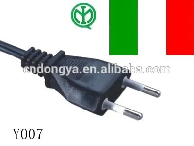 IMQ approval Y007 2 pin electrical extension power cord