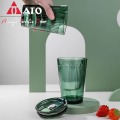 ATO Water Beer Wine Green Drinking Glass Cup