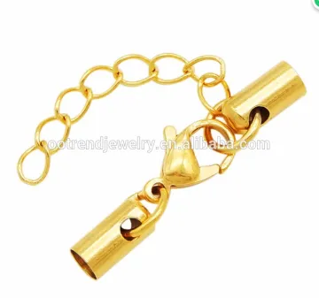 IP gold plated leather cord crimps end caps accessories for jewelry wholesale china