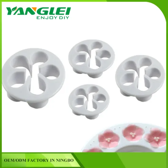 premium 4pcs set cake decorating tools fondant rose shaped plunger cutter with YANGLEI