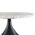 table en marbre en acier inoxydable rond