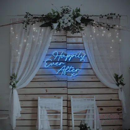 Enchanted Love: 'Happily Ever After' & Sweet Heart Neon Signs