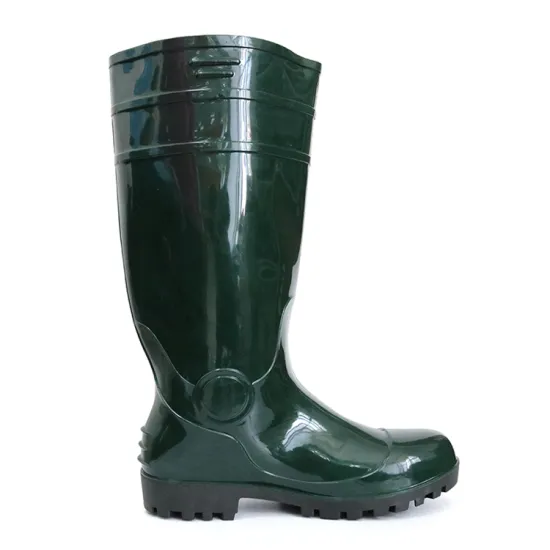 Steel toe PVC work rain boots for construction