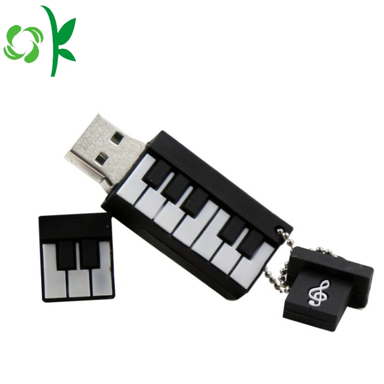 لطيف شكل البيانو سيليكون حالة الغبار غطاء USB