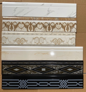 80x400mm and 80x450mm 3D Glazed Black Ceramic Flooring Tiles Skirting