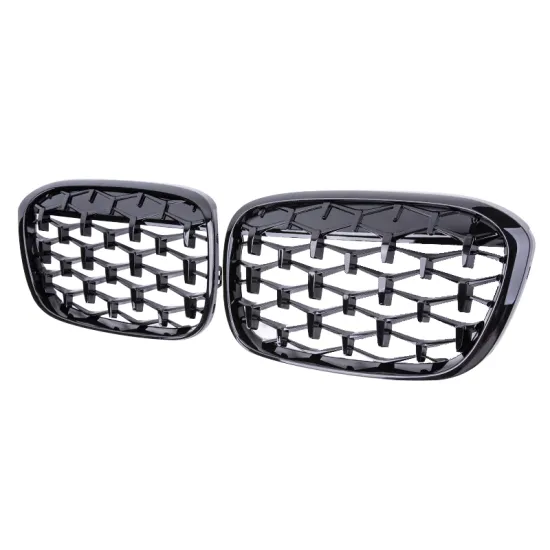 ABS Replacement Grill - Full Black Diamond Grille for F48/F49 X1 Series 2016-2019 Sedan Car Front Grille