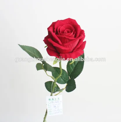 SJ11001210 Single real touch rose vintage silk flowers rose