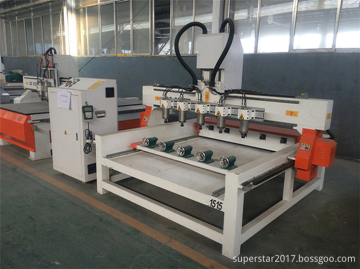 low noise 6 heads rotary cutting cnc router