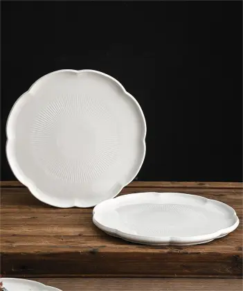 Nordic Eco-Friendly Pottery Dinnerware: Pure White Ceramic Enamel Plates