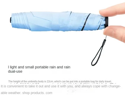 Super Water Repellent 3-Section Folding Portable Vinyl Umbrella