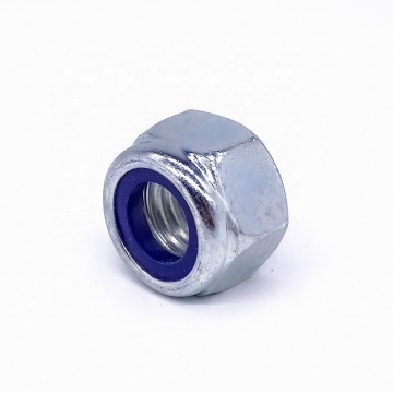 Blue Nylon Insert Lock Nut - Types DIN985 & DIN982, Hexagonal Shape, Locking Bolts and Nuts