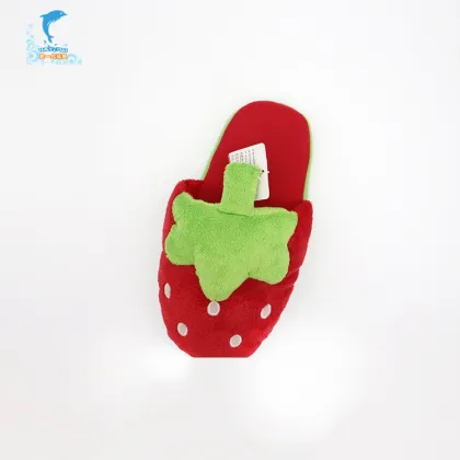 Cute cartoon strawberry plush winter slippers