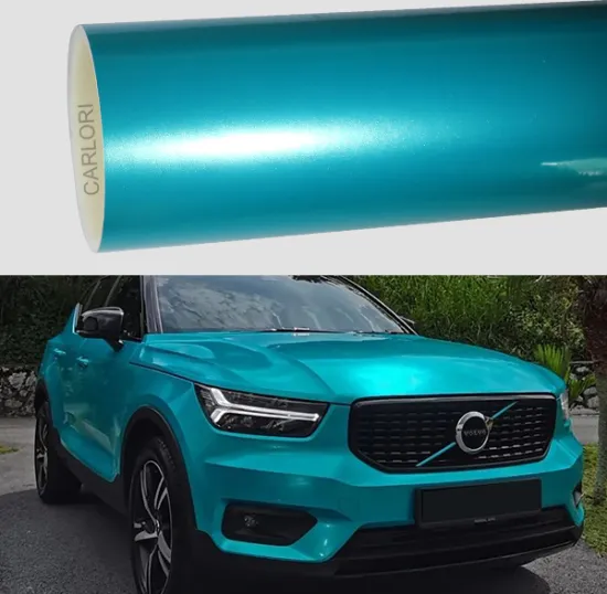 metallic gloss coral blue car wrap