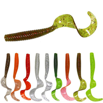 RUNTOO 80mm 4.2g Long Tail Soft Lures Plastic Lifelike Earthworm Fishing Bait