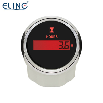 ELING 52mm Digital Hour Meter and RPM Gauge with Red Backlight for 12V/24V Vehicles