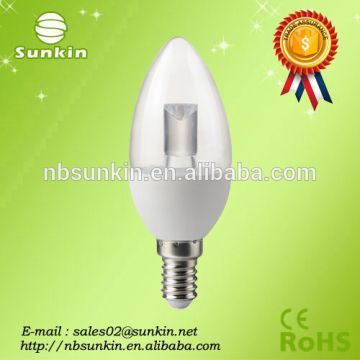 Venta caliente E14 Bulbo de vela LED White White Pure Blanco puro Blanco de Ningbo Factory