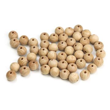 DIY Natural Wooden Round Beads for Kids Jewelry and Baby Teether Toys (12-30mm)