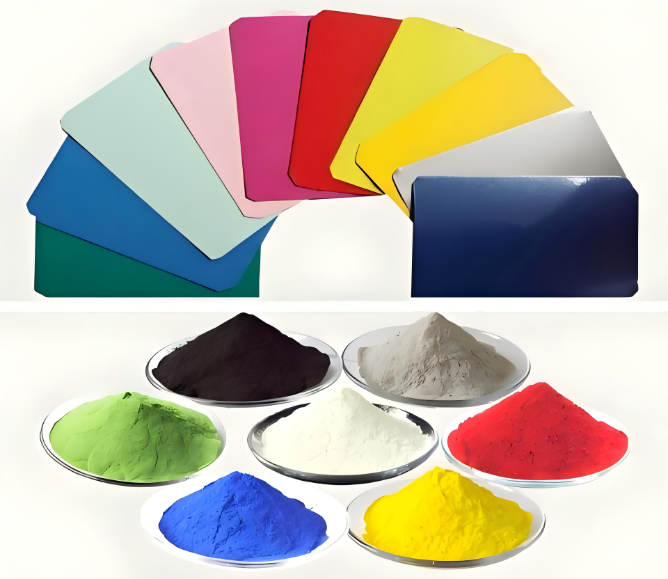 Multicolor powder coating