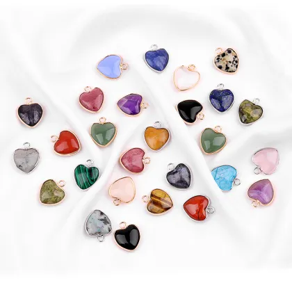 Yellow Jade Love Heart Charms Pendant for Making Jewelry