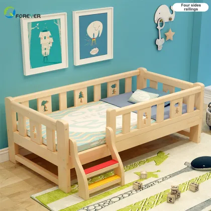 Nordic Style Solid Wood Bed for Kids/Children