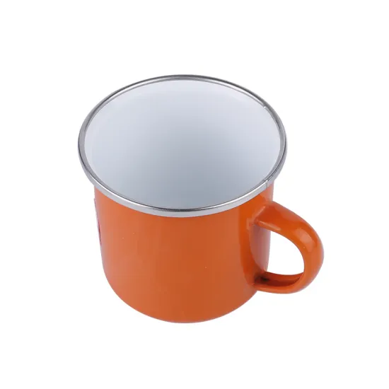 Enamel Coffee Mug Enamel Metal Cup in Plain Color