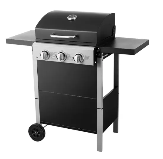 Promotional 3 Burner Outdoor Bbq Gas  Grill with side tables