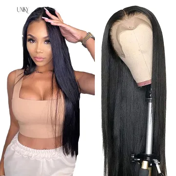 Swiss Lace Frontal Straight Wig Vendor Natural Color Raw Unprocessed Brazilian 100% Cuticle Aligned Human Hair Lace front Wig