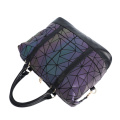 Large capacity high quality PU leather reflective foldable luminous geometric travel bag