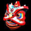 Máscara tradicional do festival de dança do leão chinês