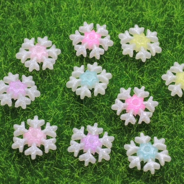 Ποικιλία 22 MM Glitter Snowflake Beads Flatback Resin Christmas Snowflakes Cabochons DIY Hair Bows Crafts Ornaments Decoration