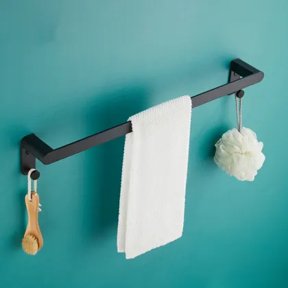 Yile Popular Hardware Bathroom Accessories Matte Black Towel Bar & Rack