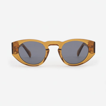 Oval-frame Acetate Unisex Sunglasses