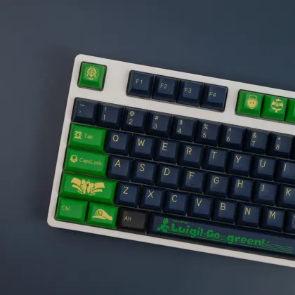 140 GMK Luigi Dye Sublimation PBT Keycaps for Custom Mechanical Keyboards