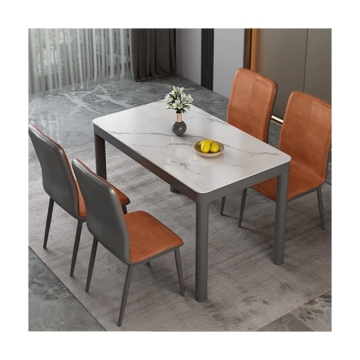 Modern 4 Seater Fiberglass Top Dining Table Set - Cheap and Classic