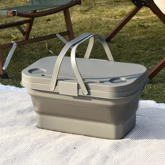 16L Outdoor Camping Collapsible Storage Box with Table Board