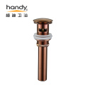 Pop-Up Waste Rose Gold Basin Faucet Sink Drainer With Overflow Manufactory